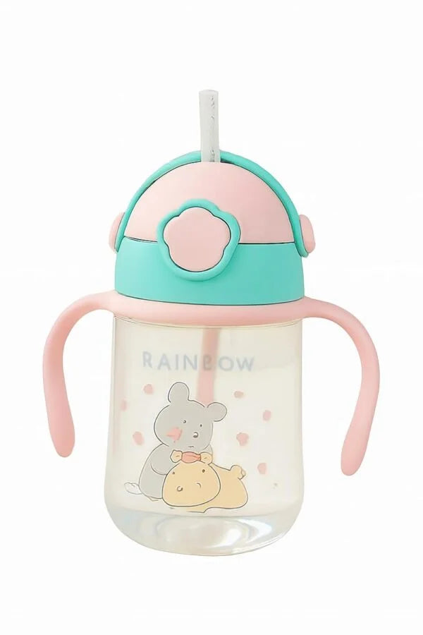 20053 Sipper Water Bottle with Straw for Kids | Leak Proof Sippy Water Bottle with Adjustable Strap {Multicolour}