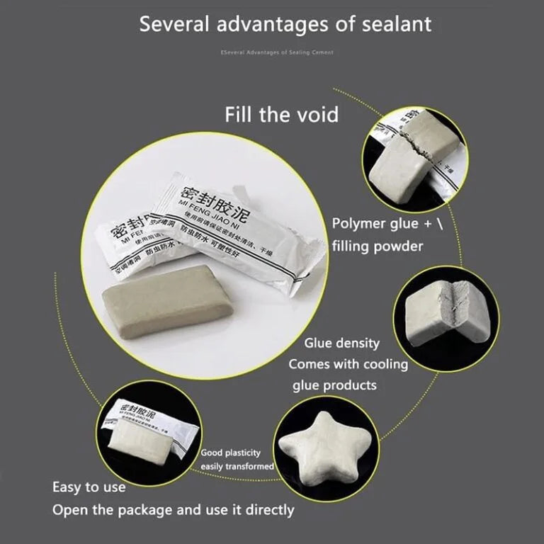 MF JN-22 Waterproof Sealant Clay, Sealing Glue for Leaks, Air Tight, White Sewer Mending, Cracks, Gaps & Voids Around Windows