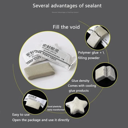 MF JN-22 Waterproof Sealant Clay, Sealing Glue for Leaks, Air Tight, White Sewer Mending, Cracks, Gaps & Voids Around Windows