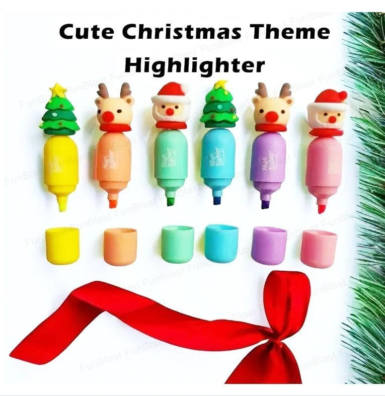3139 Highlighters Marker Pens, Merry Christmas Theme Stationery item