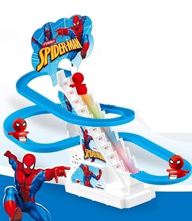 867-15 Spider Slide Toy Set, Funny Automatic Stair-Climbing Cartoon Race Track Set Little Lovely Spider Slide Toy Escalator Toy for Boys Girls