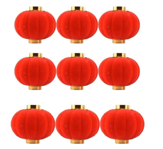 21368 12 Pcs Mini Red Chinese Lanterns Small Hanging Lantern for Chinese New Year Wedding Spring Festival Potted Plants Decoration.
