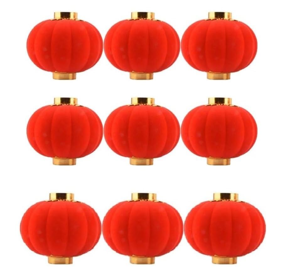 21368 12 Pcs Mini Red Chinese Lanterns Small Hanging Lantern for Chinese New Year Wedding Spring Festival Potted Plants Decoration.