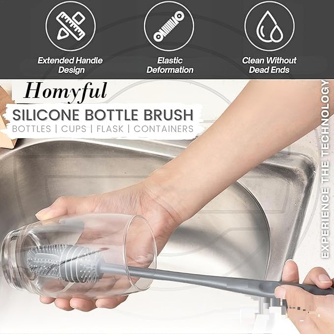 11290 Long Handle Silicone Bottle Cleaner Brush, Mug Cleaning Brush