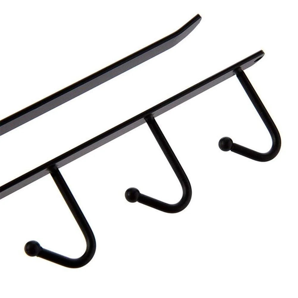 10319 Multifunctional Iron Kitchen Storage Rack Cupboard Hanging Hooks Cup Mug Cooker Cutlery Storage Holder Dish Hanger Shelf Bathroom Bedroom Organizer Hanger Stand – 26×6.5CM