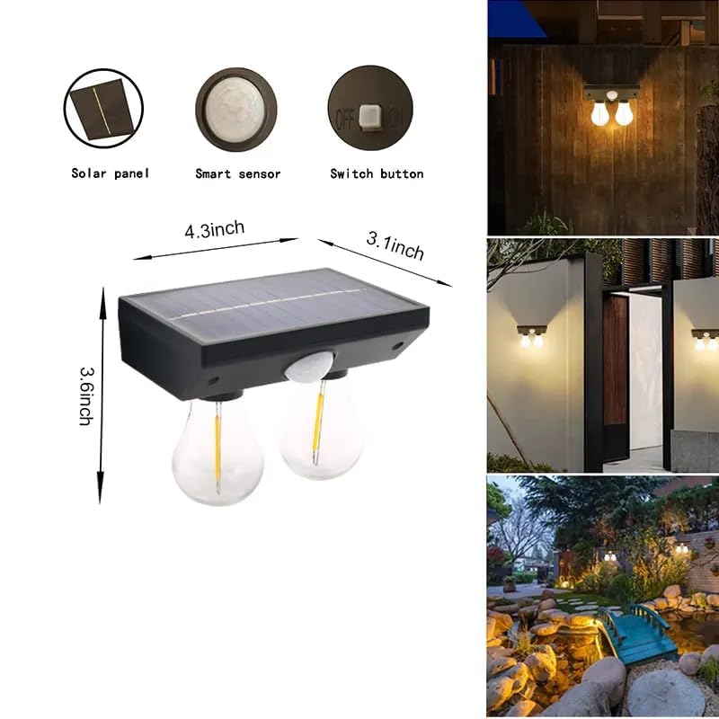 YT-819 {2W} Solar Step Outdoor Waterproof, Deck Lights, Fence Stair Lights, Solar Wall Lamp, Garden Lights, Pathway Lights, Warm White, Auto On/Off