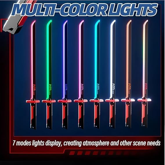 001 Sparkblade LED Talwar Sword 31.5 Inch Rechargeable Anime Cosplay Toy Sword with Spark Smoke Effect for Boys, Girls and Anime Lovers