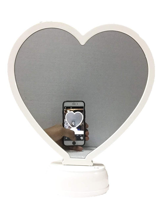 20199 Heart Shape Magic Photo Frame & Mirror| Personalized LED Photo Lamp | Custom Couple Photo Gift | Anniversary, Birthday