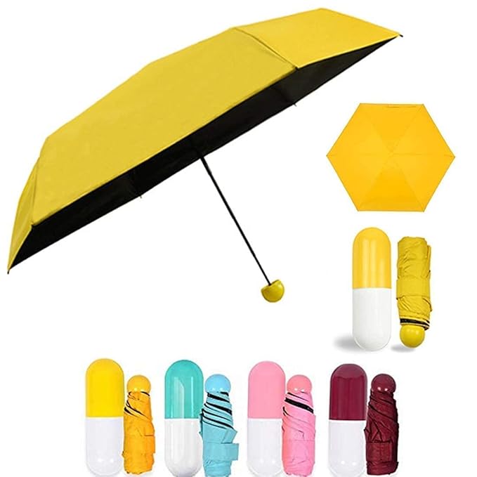 10648 Protection tablet umbrella capsule umbrella For Rain Windproof & Sun Protection Features, Folding Compact Capsule Case For Men Women Kids