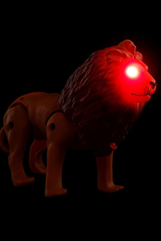 DW-004 Battery Operated Lion with Light Sound & Walk, Funny Electric Lion Cartoon Toy, Forest Animal Wild Animal Toy