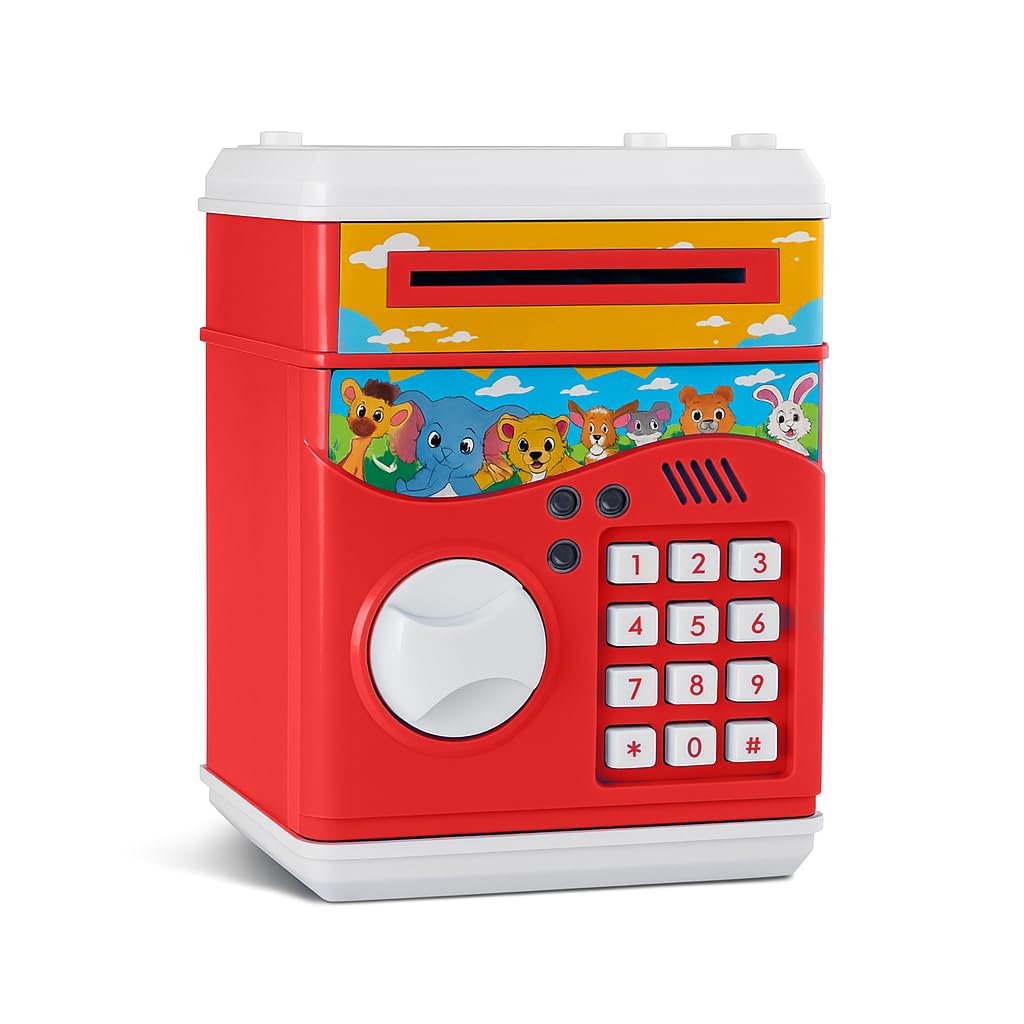 10514 Zest 4 Toyz Money Piggy Bank Toy for Kids Gullak Money Safe with Number Password Money Saving Mini ATM Toy with Lights and Sound Money Bank for Kids