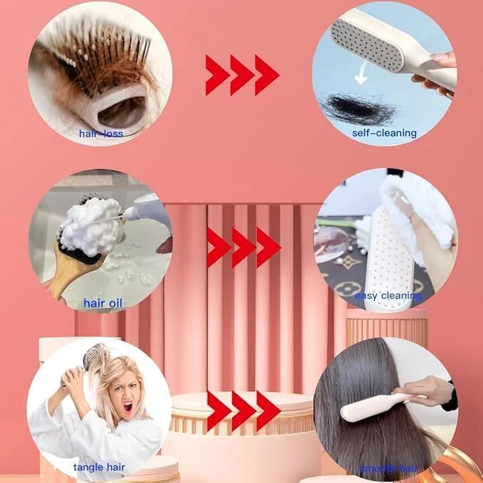 10685 Cleaning Hair Brush Hairbrushes for Women 1Pcs Easy Clean Hair Brush
