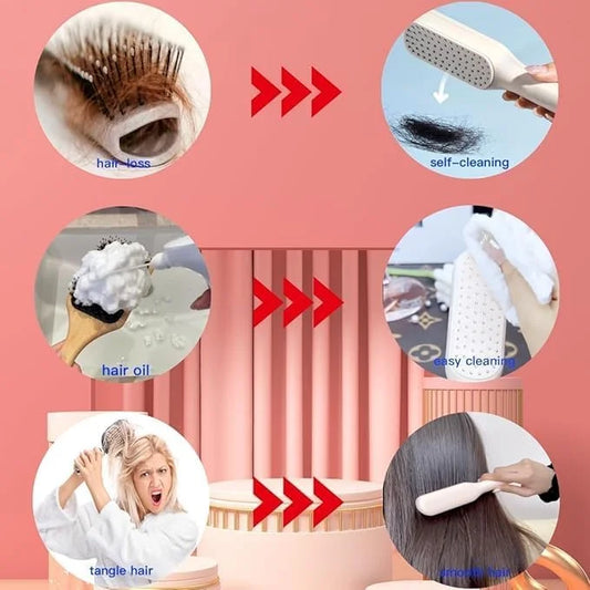 10685 Cleaning Hair Brush Hairbrushes for Women 1Pcs Easy Clean Hair Brush