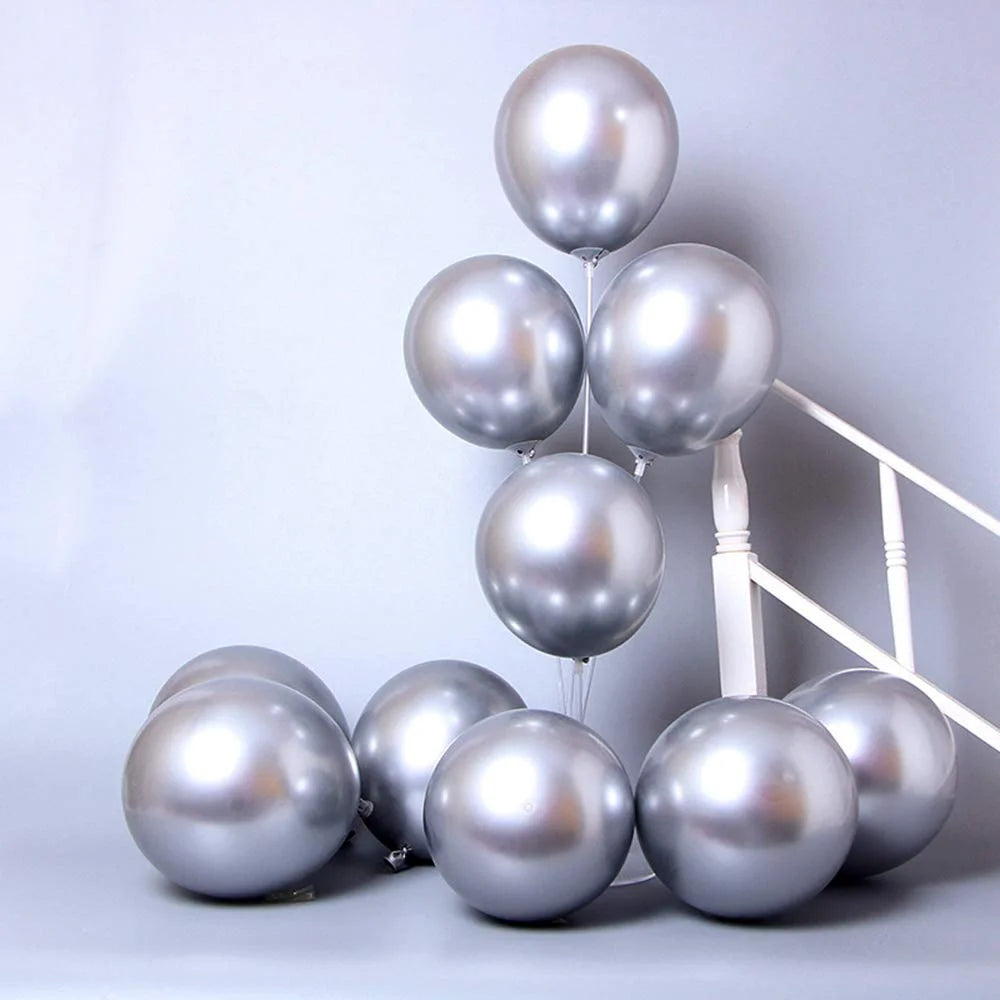 2034 (50 Pcs) Silver Metallic Balloons