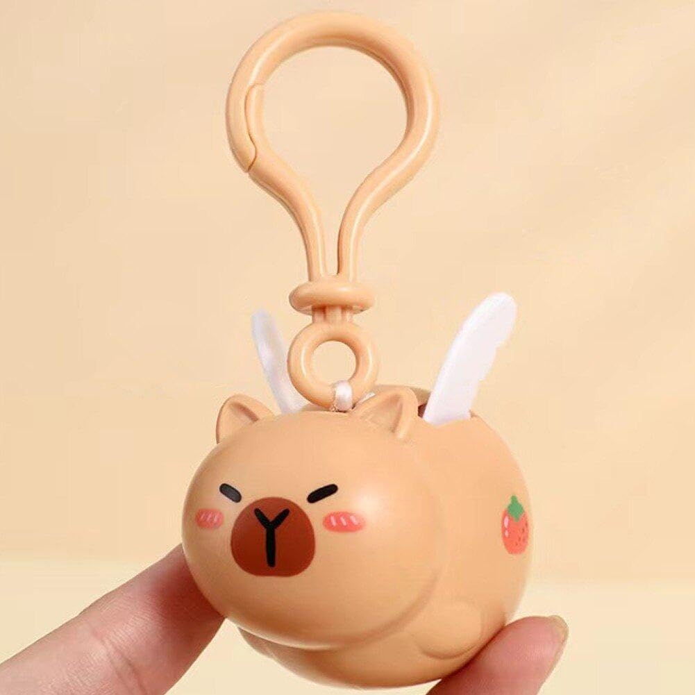 9099 Flying Capibara Keychain, Cute Funny Animal Keychains for Kids, Backpack, Hanging {Random Caracter}