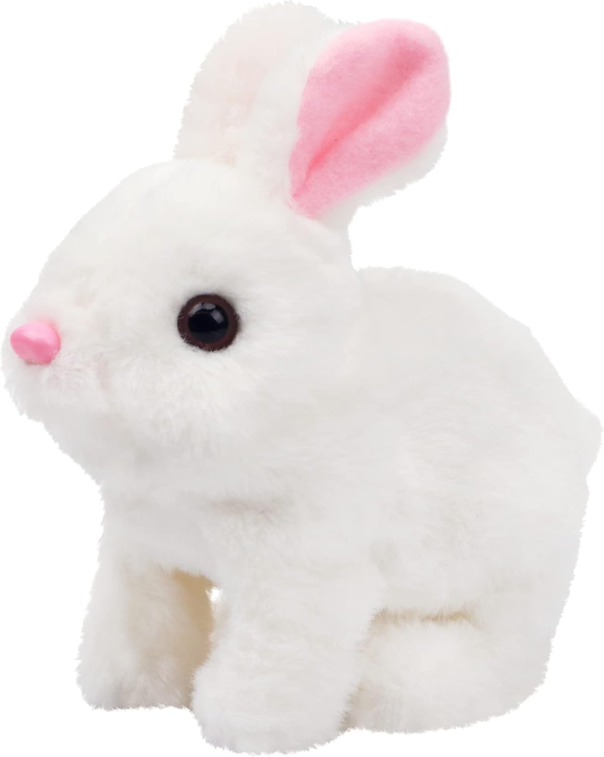 20698 Walking & Talking Rabbit Toy – Realistic Plush Bunny with Sound,Light Hopping Action, Wiggle Ears & Twitch Nose, Soft Electronic Pet Toy for Kids & Babies (White)