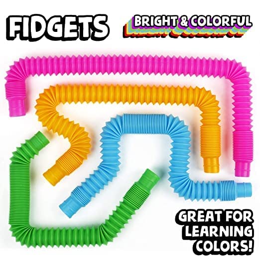 20466 {6 pcs} Pop Tube Toy Stretchy Bendable Pipe Toy Fidget Pop Toy Fidget Tube Toy Tube Sensory Toys(First Quality to Stretchy and soundy)