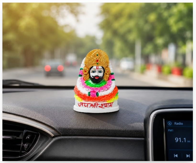 Khatu Shyam Ji Murti for Home & Gift 5.5" Marble Baba Khatu Shyam Idol Statue Decorative Showpiece for Pooja and Home Decor