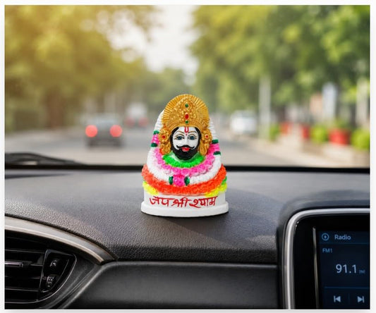 Khatu Shyam Ji Murti for Home & Gift 5.5" Marble Baba Khatu Shyam Idol Statue Decorative Showpiece for Pooja and Home Decor