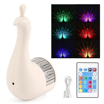 10758 Peacock Light for Wall Living Room Peacock Wall Light Projector for Kids Color Changing Led Night Light Lamp