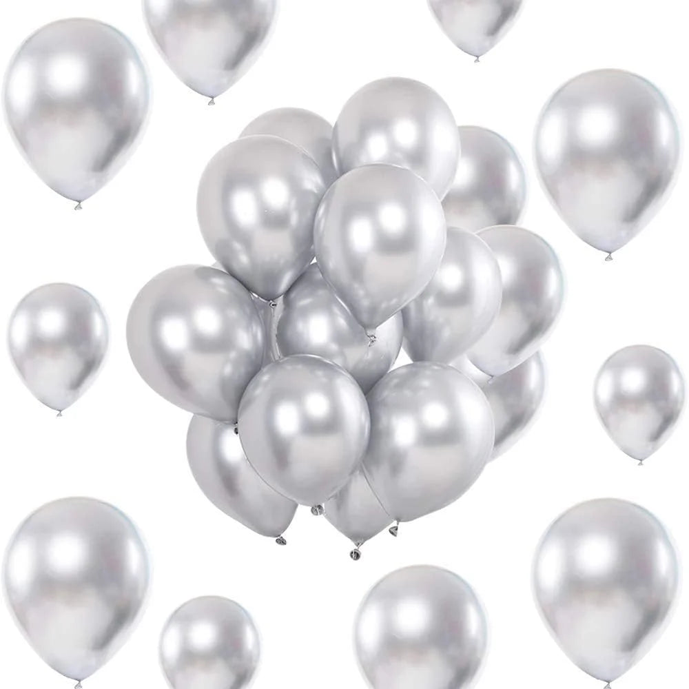 2034 (50 Pcs) Silver Metallic Balloons