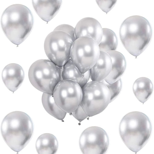 2034 (50 Pcs) Silver Metallic Balloons