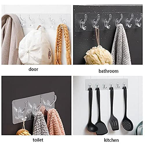 20116 Wall Hooks Hanger for Hanging Clothes Strong Self Adhesive Magic Sticker Home Kitchen Bedroom Door Organizers Accessories Items