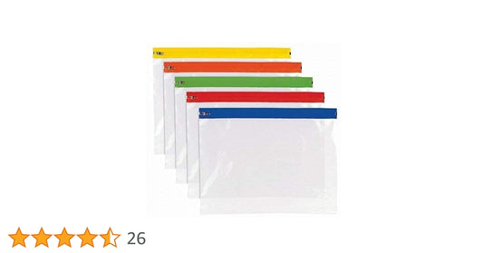 10598{Pack of 6} Plastic pouch Reusable Multi-Purpose Slider Bag 18x11 Inch ,Zip Lock & Vegetable Storage Multicolor