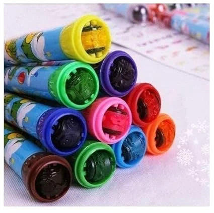 9014 (2-in-1) Roller Stamper 6 Marker Pen Set