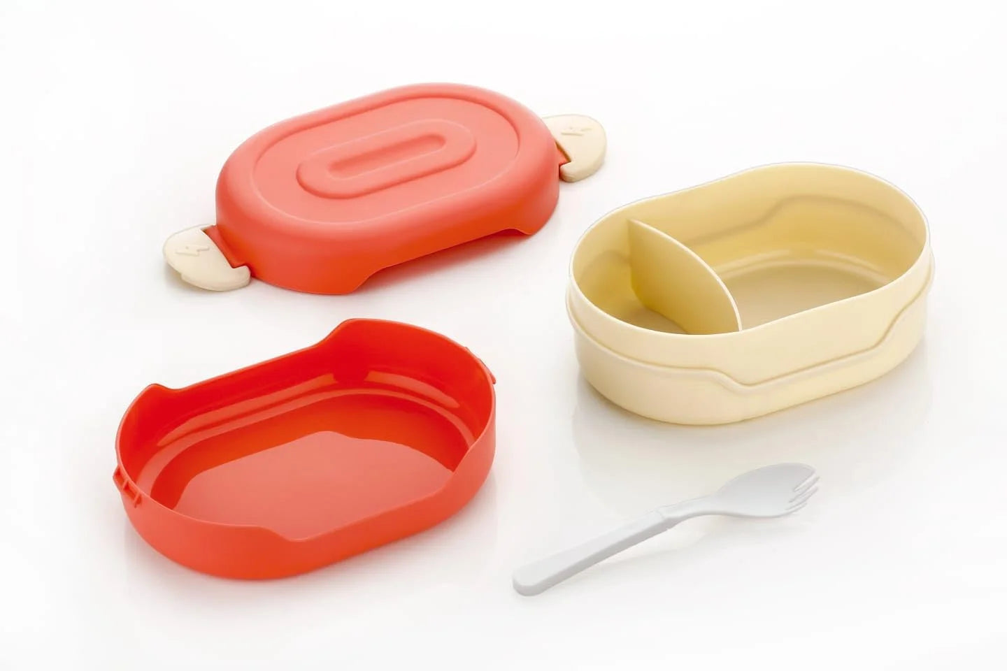 10464 KITCHENWARE Plastic Insulation 2 Compartment Lunch Boxes Leak Proof Reusable Freezer Safe Lunch Box for Kids