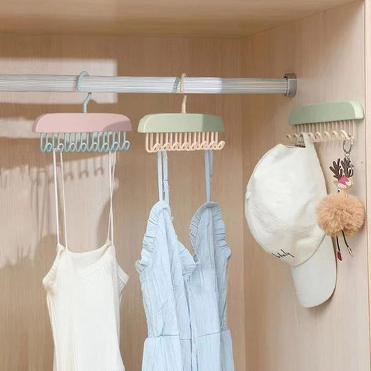 20554 Hanger for Closet, Multifunctional Belt, Tie and Bra Holder, Space Saving Wardrobe Organizer, Compact Storage Design, Multi Color
