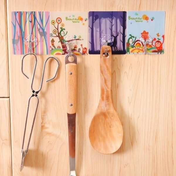 10533 Hook Design 12 PCS Cute Sticky/Adhesive Hooks, Water Proof, Decorative Wall Hook with Cartoon Designs, Hanger for Office, Home, Bedroom, Bathroom, or Kitchen