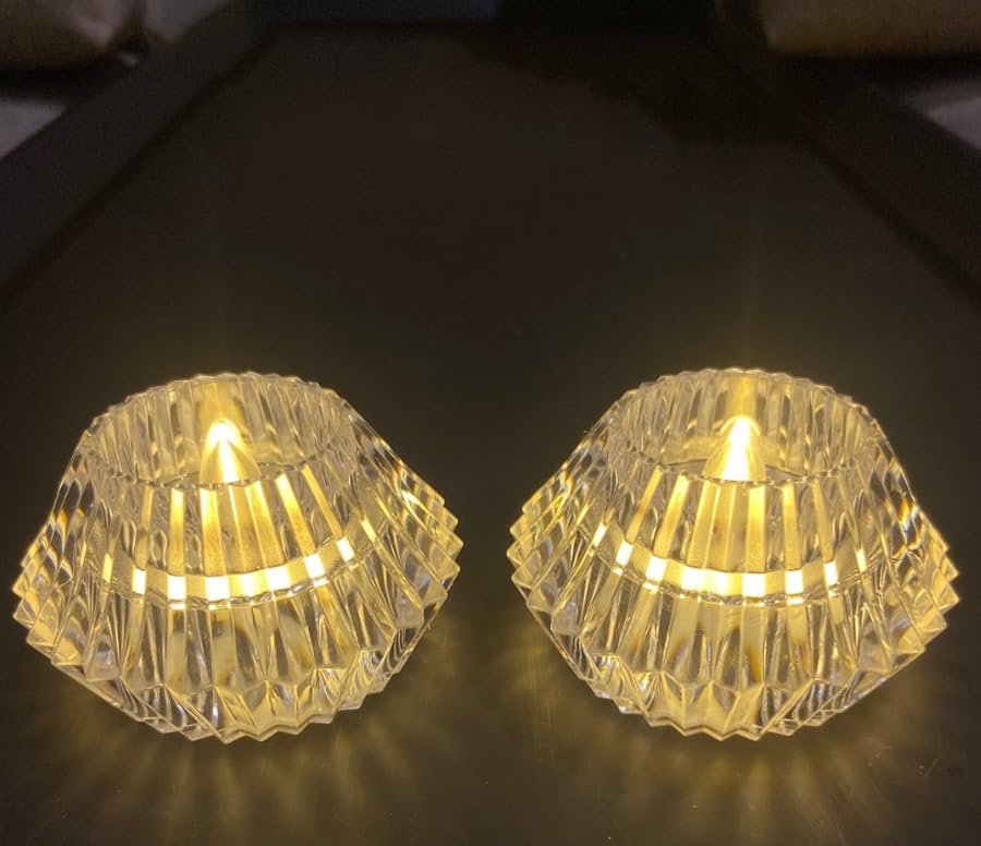 10837 Smokeless & Flameless LED Tealight Acrylic Decorative Tea Light Candles for Diwali, Home Décor, Gifting, Birthday, Christmas, Festival Decoration