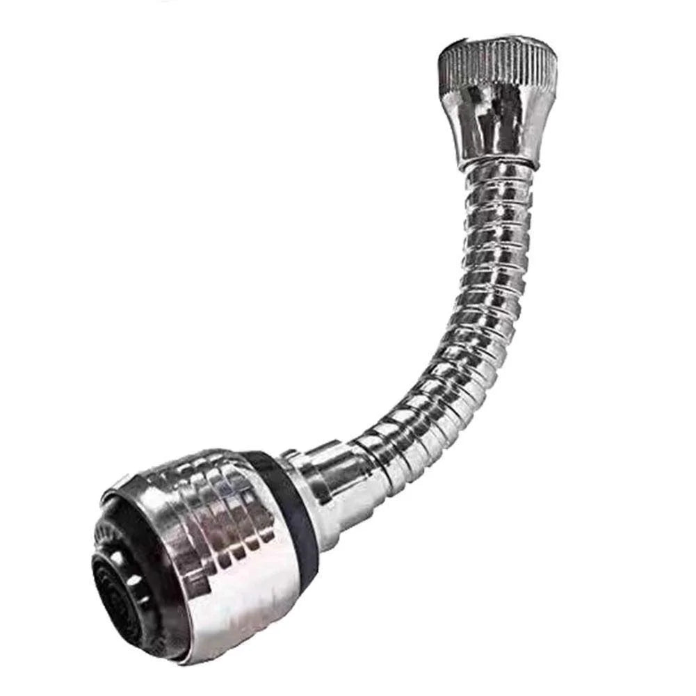 11298 Steel Turbo Flex 360 Flexible 6 Faucet Sprayer Extension Jet Stream/Water Saving Faucet (Silver)