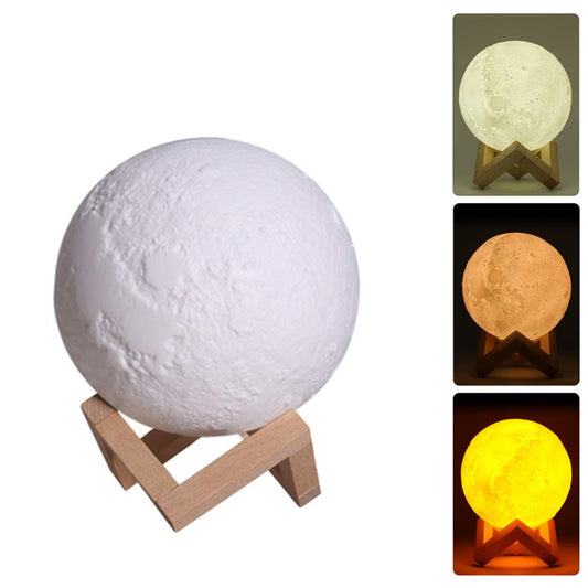 21274 Home Use LED Lunar Air Humidifier 3D Moon Lamp Diffuser Aroma Essential Oil USB Rechargeable Ultrasonic Mist Purifier