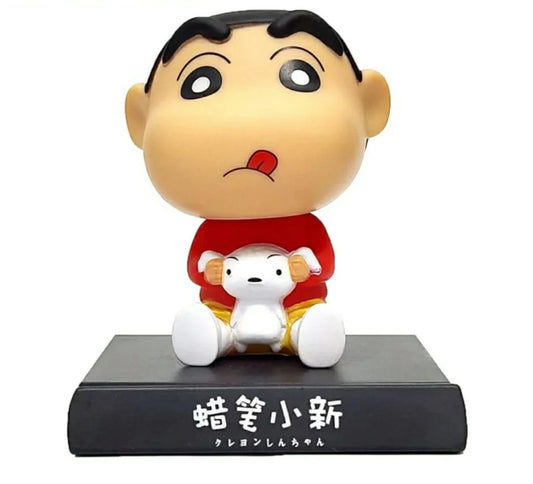20005 Super Hero Action Figure Limited Edition Bobblehead with Mobile Holder for Car Dashboard, Office Desk & Study Table- (Shinchan)