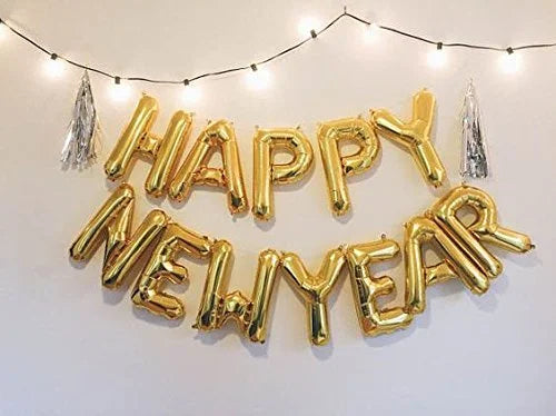 10023 Happy New Year Gold Letter Balloon Alphabet Foil Balloons