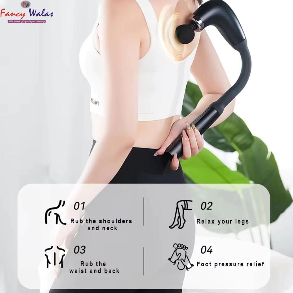 MP-930 Replicates Shiatsu Massager with Upgraded Extended Handle, Full Body Massager for Pain Relief Deep Tissue with LCD Screen, Massage Gun with 4 Massage Heads | 9 Modes & 9 Speed Levels