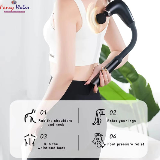 MP-930 Replicates Shiatsu Massager with Upgraded Extended Handle, Full Body Massager for Pain Relief Deep Tissue with LCD Screen, Massage Gun with 4 Massage Heads | 9 Modes & 9 Speed Levels