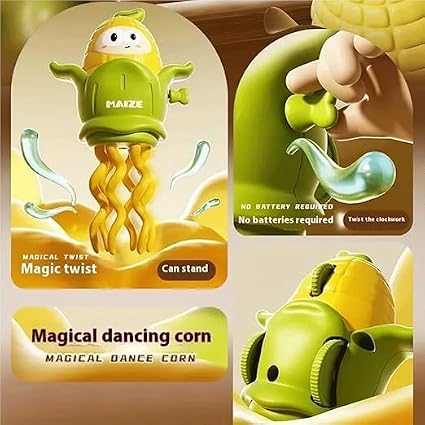 V2506 Dancing Corn Toy, Magic Twist, Transforms into Cart, No Batteries Required, Clockwork Mechanism {Random Design}