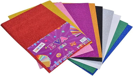 1193 ( 1 Pkt-10 Sheets) Glitter Eva Foam A4 Sticky Sheet
