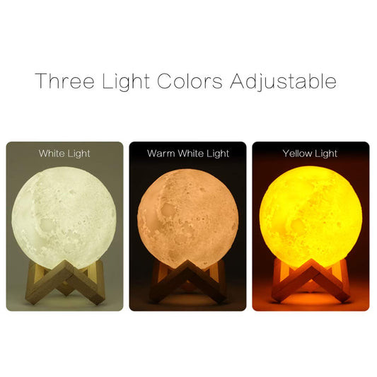 21274 Home Use LED Lunar Air Humidifier 3D Moon Lamp Diffuser Aroma Essential Oil USB Rechargeable Ultrasonic Mist Purifier