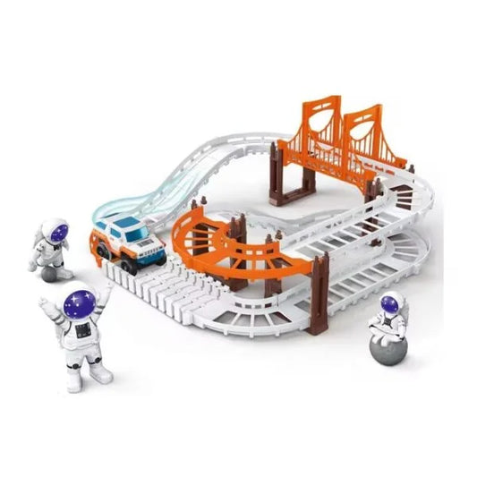 888-72 Plastic Spaceship Series Railway Toys | Kids DIY Assembly Electric Slot Car Track Toy Set | Children’s Gift