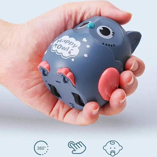 20325 Happy Owl Press and Go Owl Toys, Educational Crawling Toy for Kids Random Colours