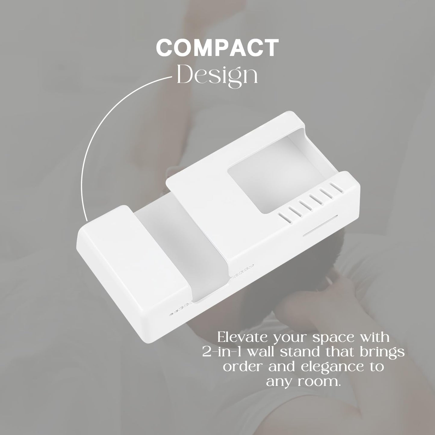20783 Mobile Phone Charging Rack Wall-Mounted Double-Grid Remote Control Storage Box {Multicolor}