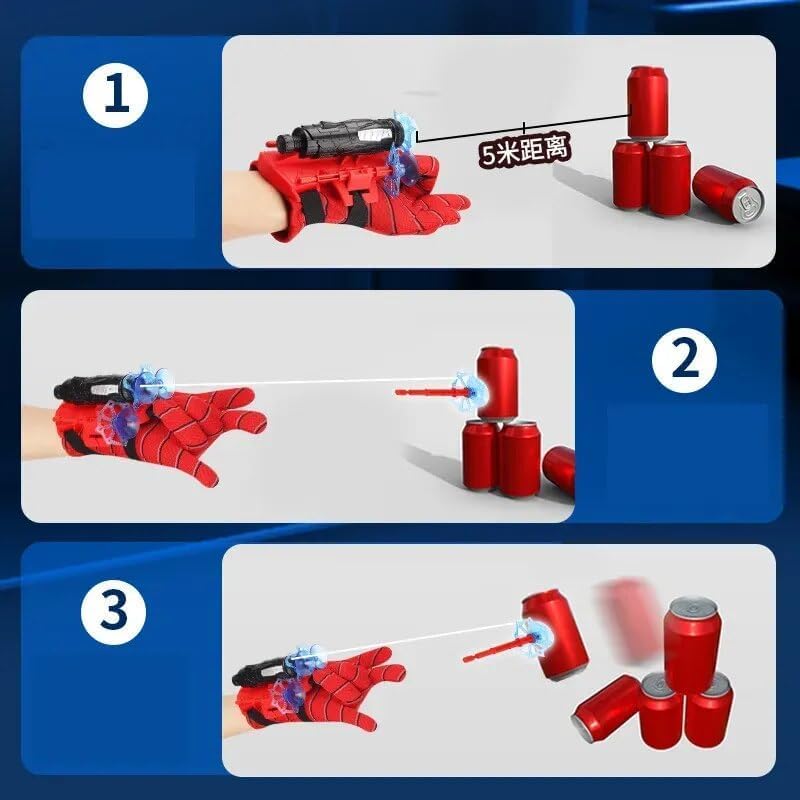 20332 Spider Web Shooters Toy for Kids, Spiderman Hand Gloves Hero Launcher Wrist Toy Set,Cosplay Launcher Bracers Accessories