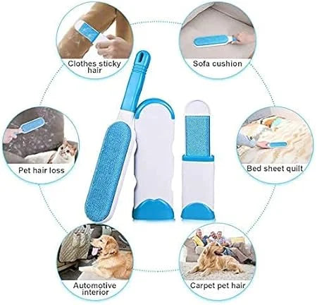 10340 Pet Hair Remover Brush for Dogs and Cats with Efficient Double-Sided Self Cleaning Base