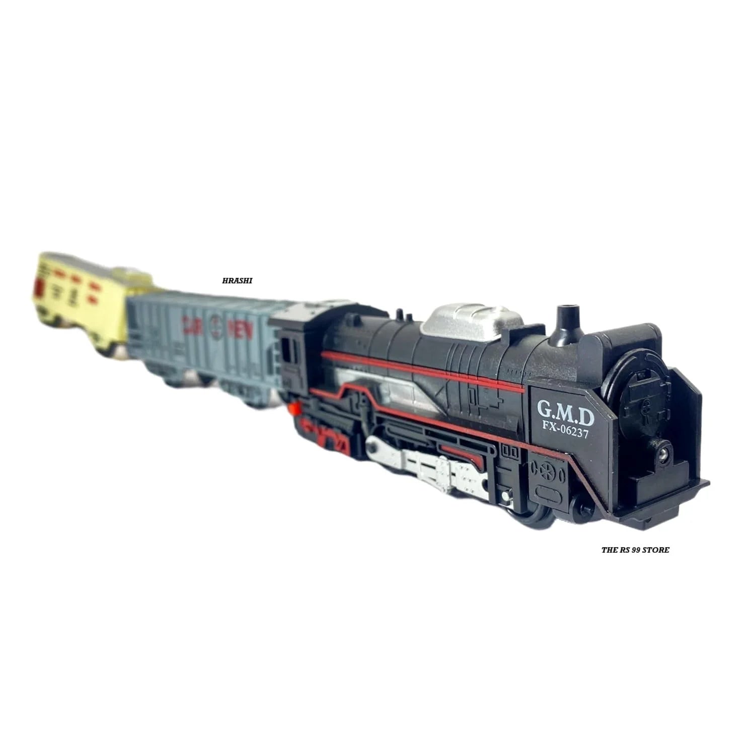 20085 Battery Operated Train Set with 10 Tracks, Locomotive, Boxcar, Passenger Car, 13 Pieces Railway Play Set, 25 x 20 cm