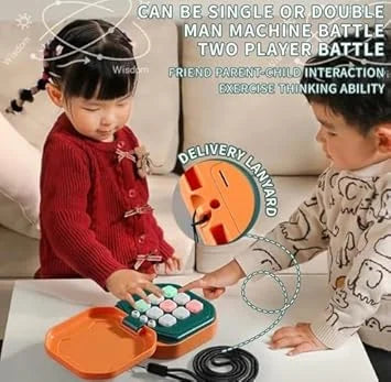 888-6 Tic Tac Toe Handheld Console for Kids – Smart Educational Puzzle Game Toy with 9 Game Modes
