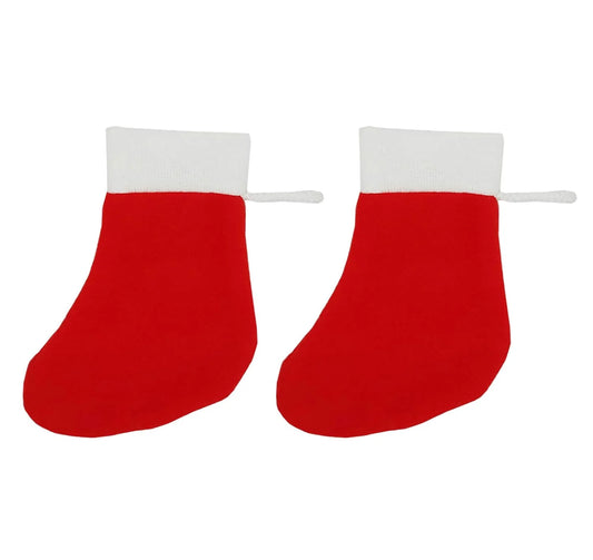 8073 (2 Pcs) Christmas Santa Socks Candy Gift Bag 13 cm